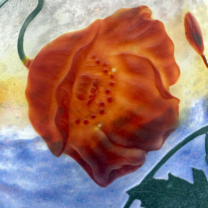 ドーム兄弟（ドームナンシー）ポピーの花と環状の彫刻のランプ