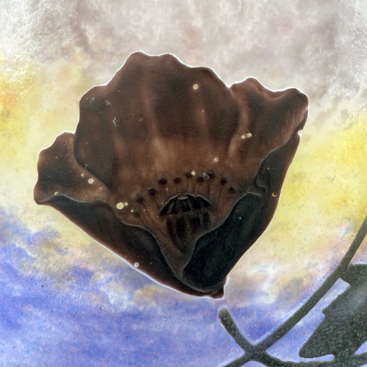 ドーム兄弟（ドームナンシー）ポピーの花と環状の彫刻のランプ