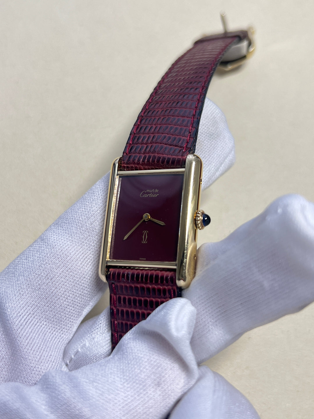 マスト ドゥ カルティエ タンク スターリングシルバーに18金ヴェルメイユ　LMサイズ
