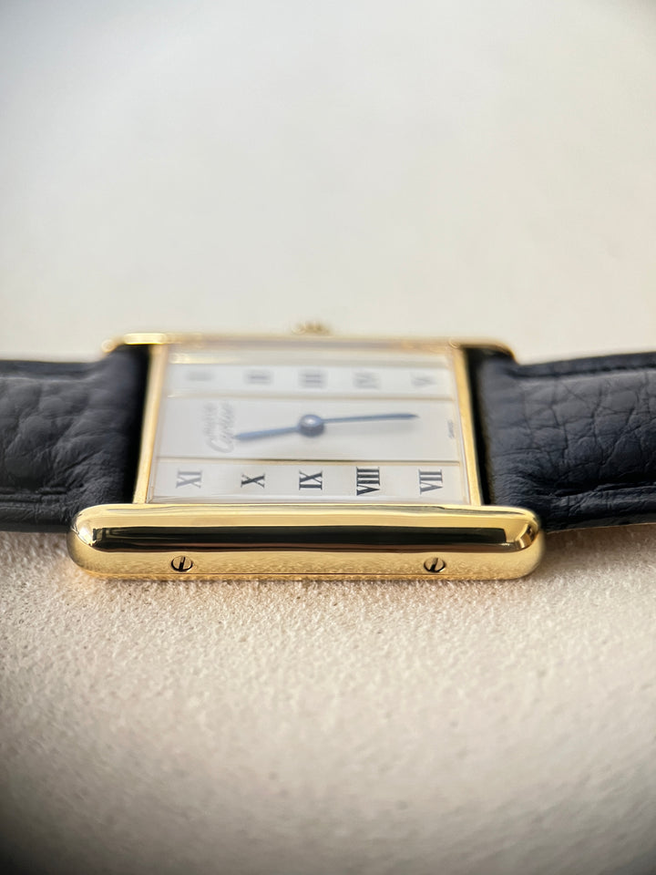 マスト ドゥ カルティエ タンク　ヴィンテージウォッチLMサイズ ストレートローマン スターリングシルバーに18Kヴェルメイユ