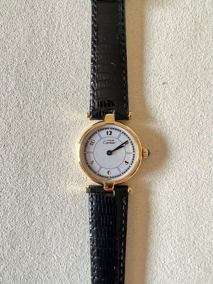 カルティエ腕時計　ヴァンドーム　飛びアラビアインデックス SMサイズ　スターリングシルバーにヴェルメイユ