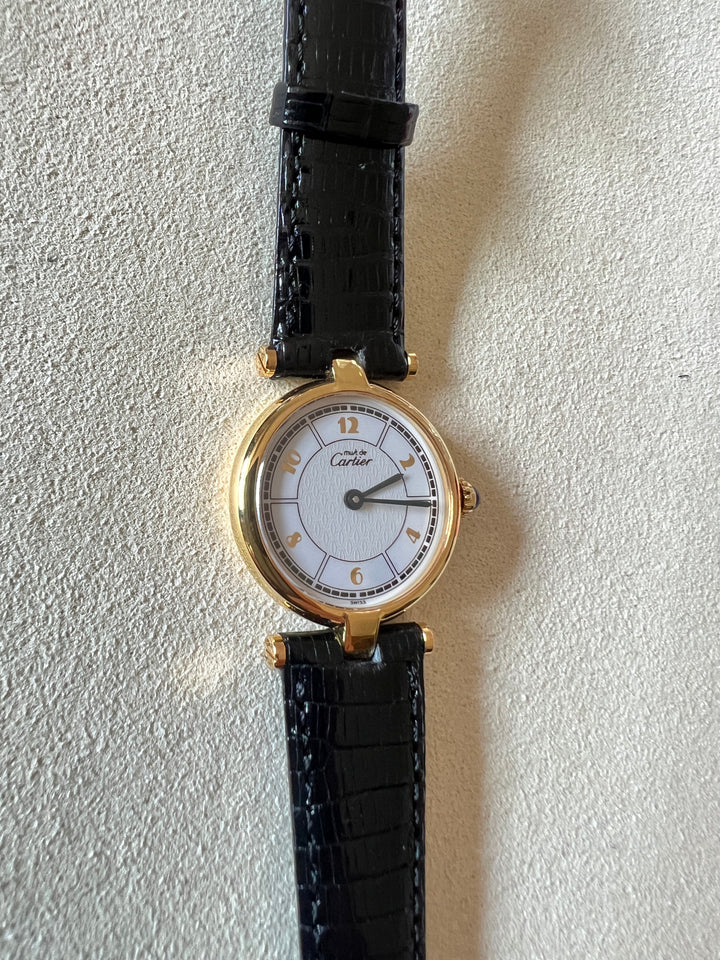 カルティエ腕時計　ヴァンドーム　飛びアラビアインデックス SMサイズ　スターリングシルバーにヴェルメイユ