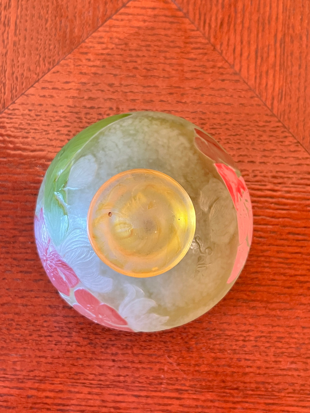 エミールガレの初期作品　ピンクの花紋のコンポート