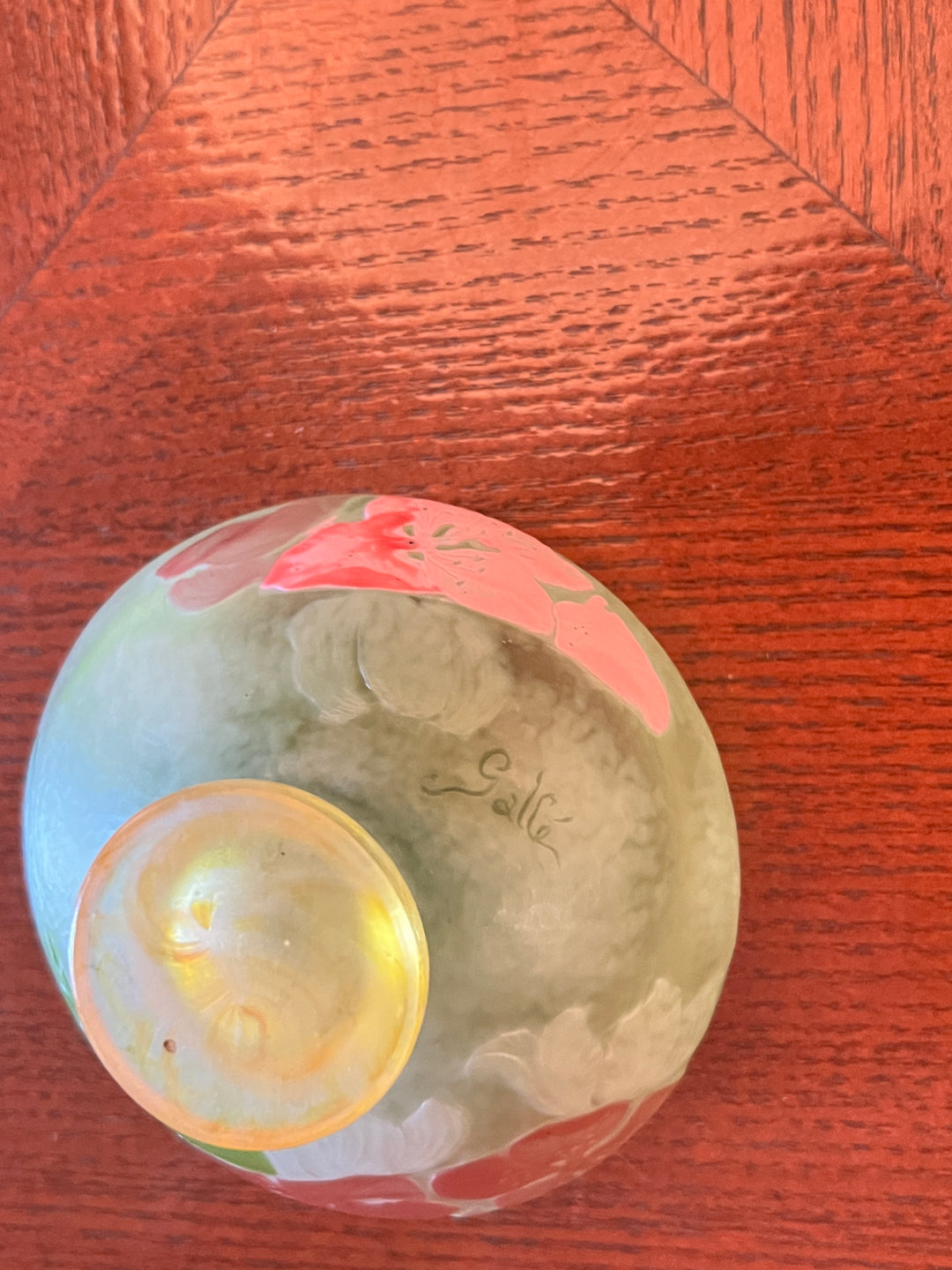 エミールガレの初期作品　ピンクの花紋のコンポート
