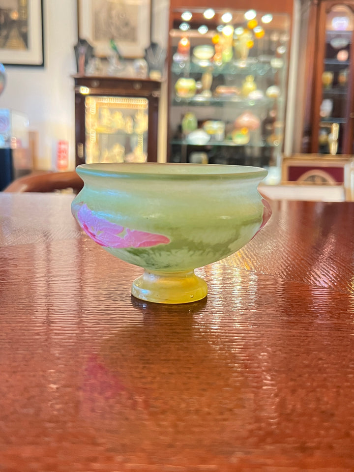 エミールガレの初期作品　ピンクの花紋のコンポート