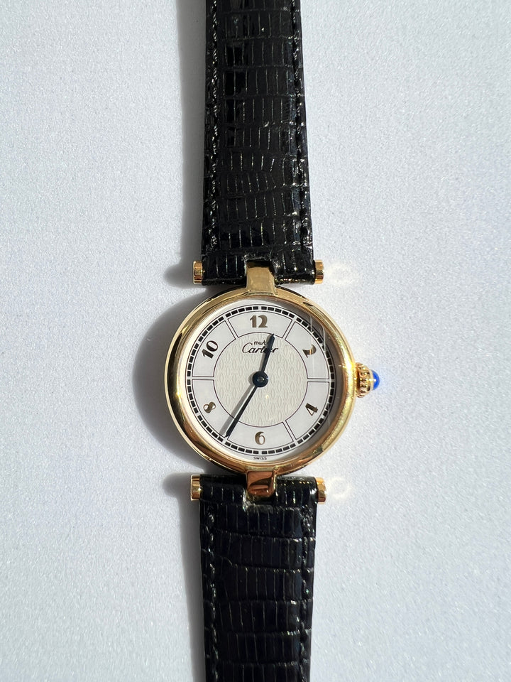 カルティエ腕時計　ヴァンドーム　飛びアラビアインデックス SMサイズ　スターリングシルバーにヴェルメイユ