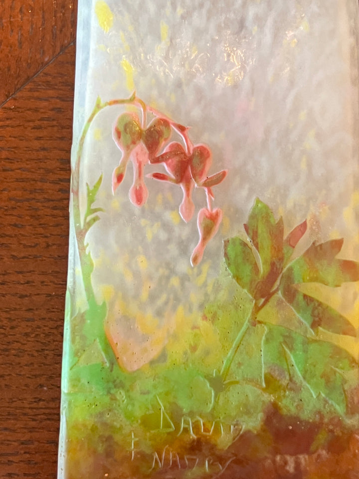 ドーム兄弟（ドームナンシー鑑定書あり）ケマンソウの花のスクエア型花瓶