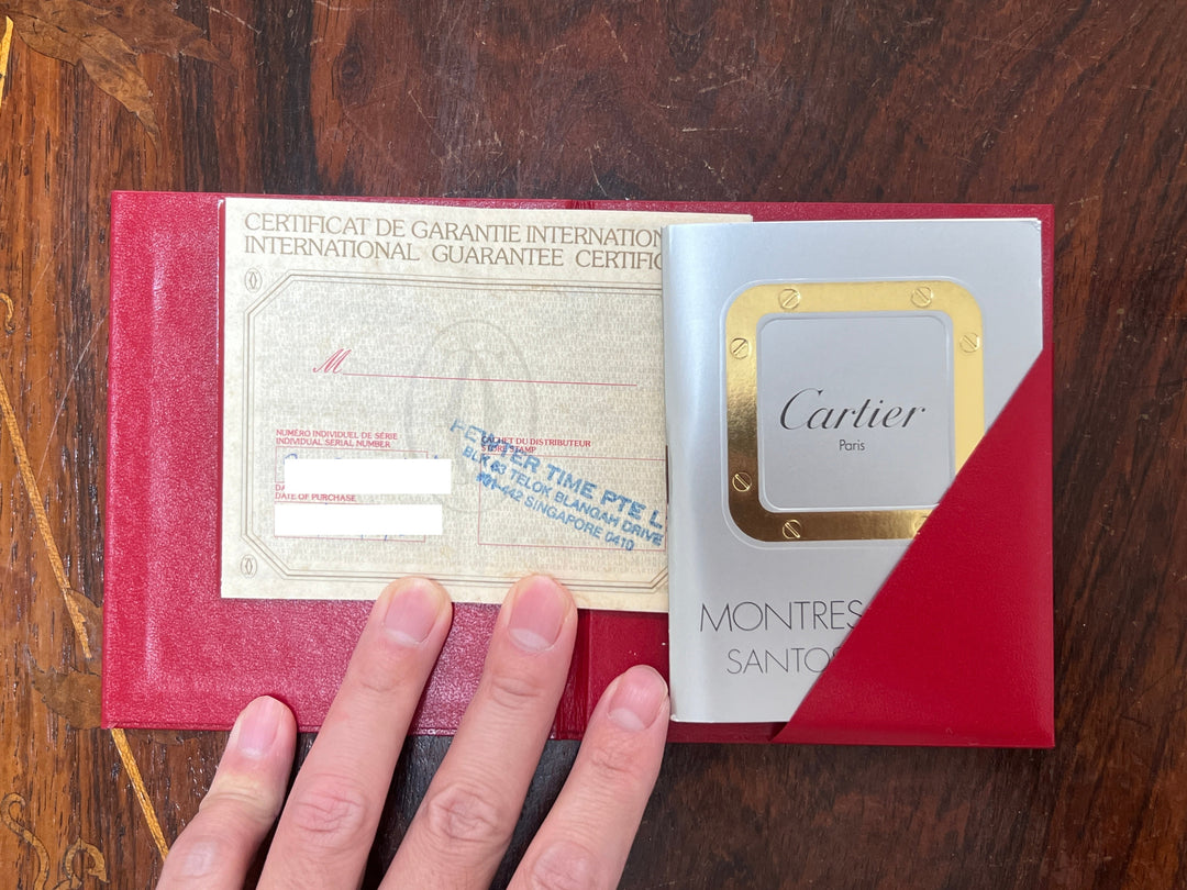 【保証書付き】カルティエ　サントスガルべLMサイズ　クオーツ オールステンレス ブルーインデックス Ref：1564