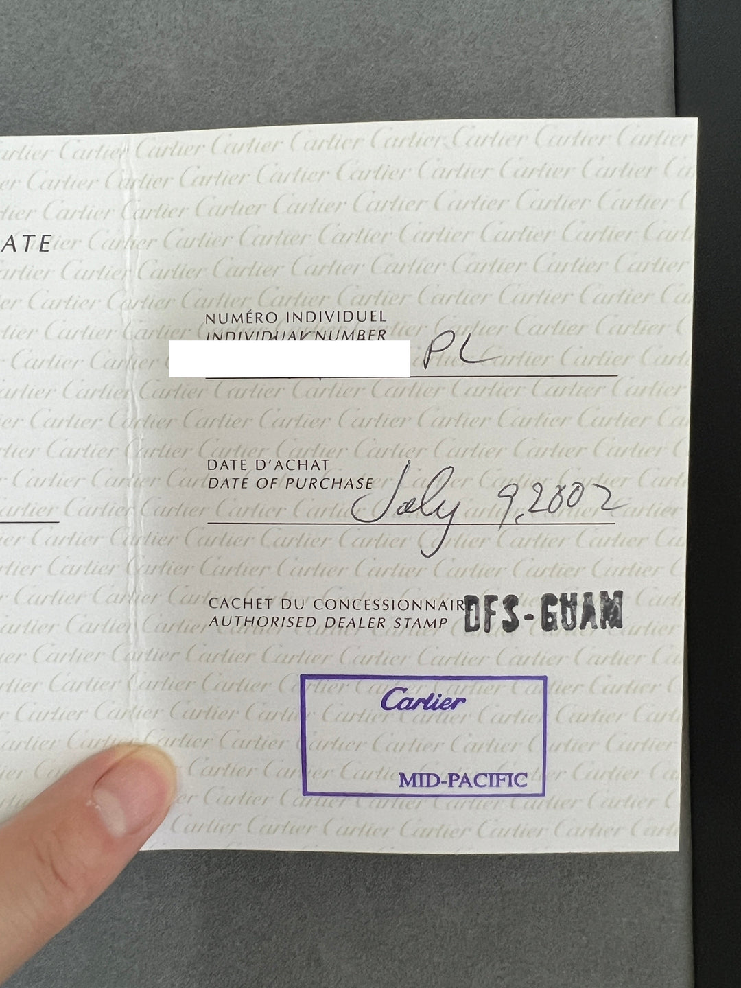 【箱/保証書付き/廃盤】マスト ドゥ カルティエ タンク2003年クリスマス限定モデル 石畳薄紫 MMサイズ