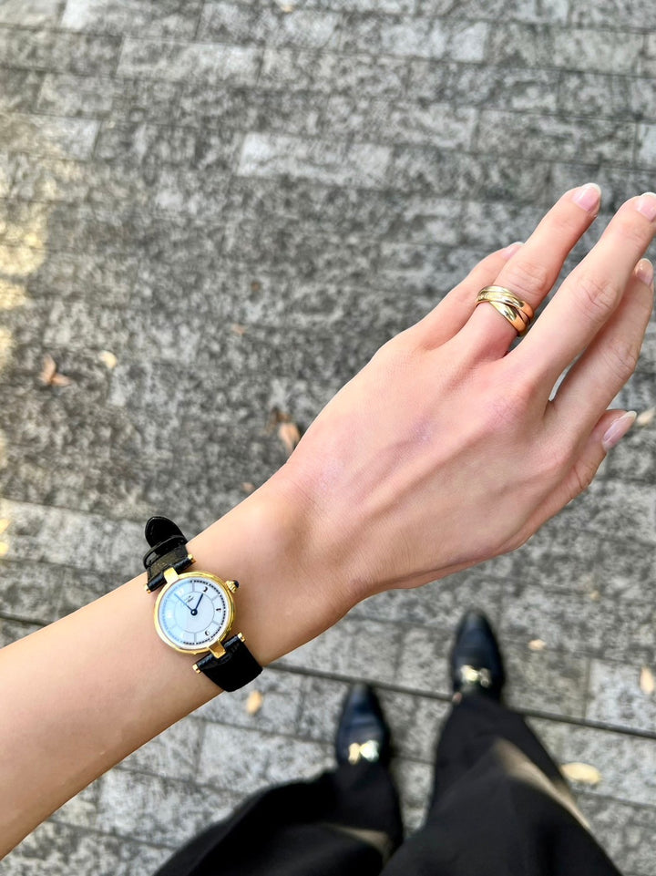 カルティエ腕時計　ヴァンドーム　飛びアラビアインデックス SMサイズ　スターリングシルバーにヴェルメイユ