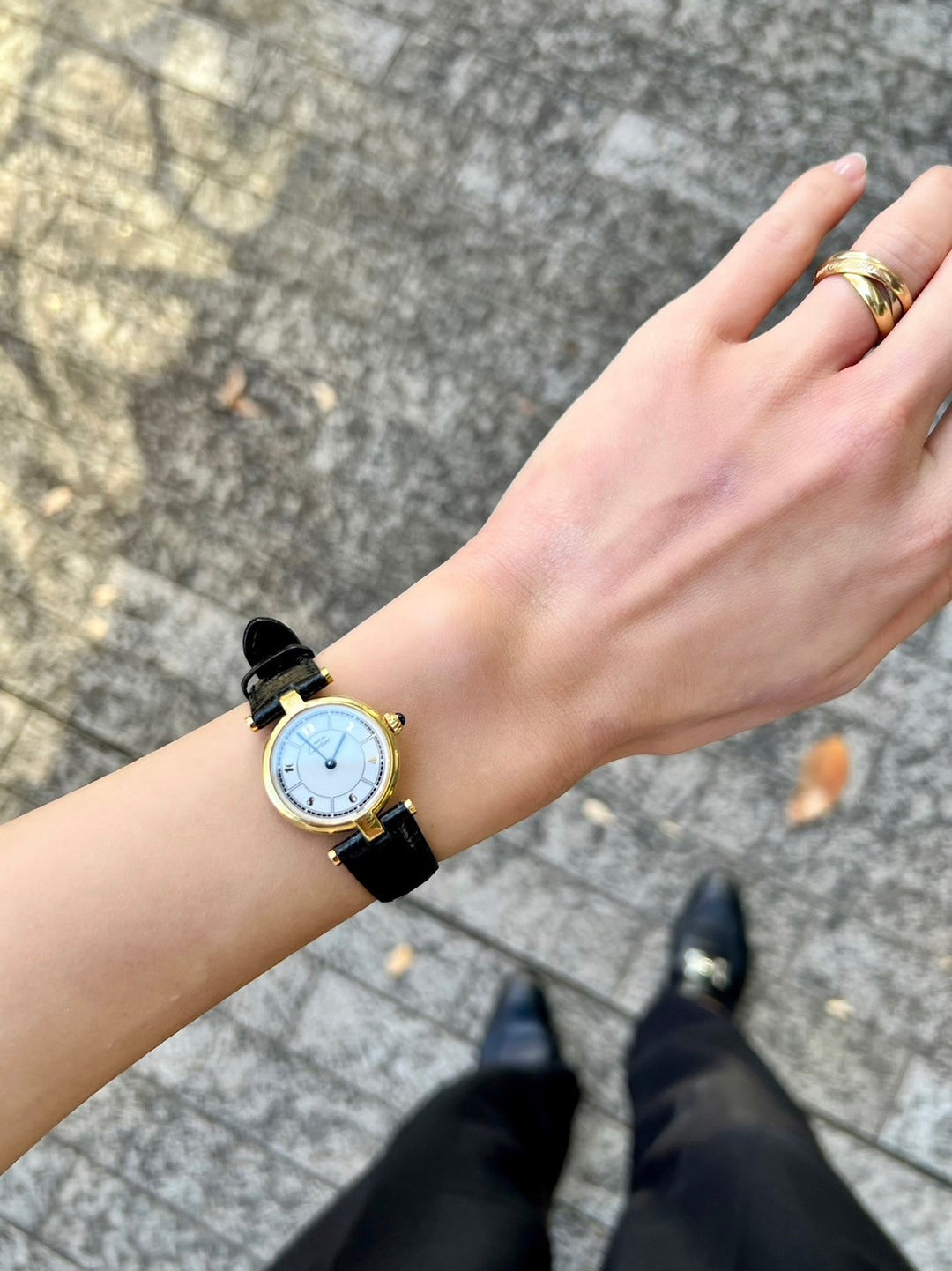 カルティエ腕時計　ヴァンドーム　飛びアラビアインデックス SMサイズ　スターリングシルバーにヴェルメイユ