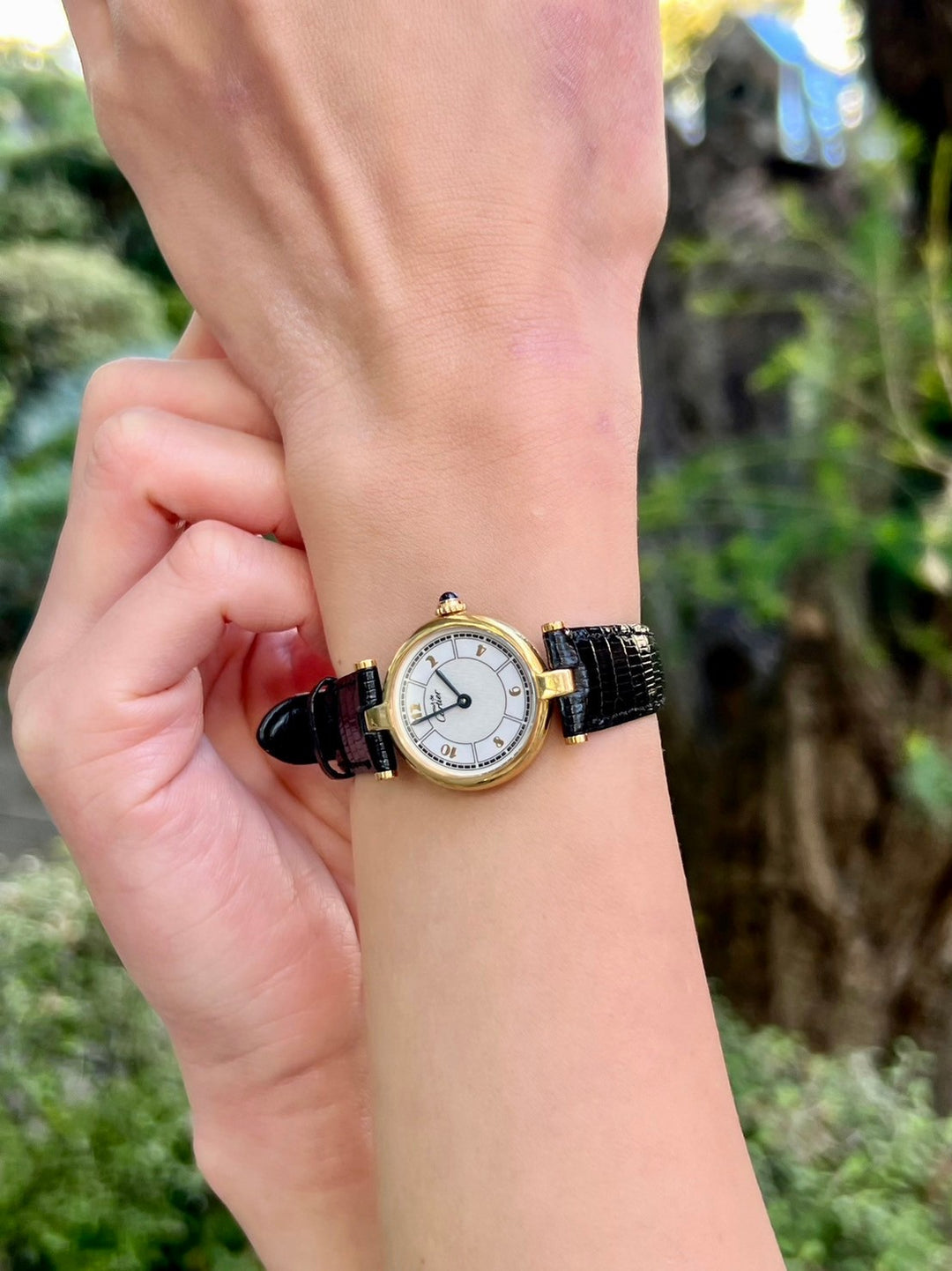 カルティエ腕時計　ヴァンドーム　飛びアラビアインデックス SMサイズ　スターリングシルバーにヴェルメイユ