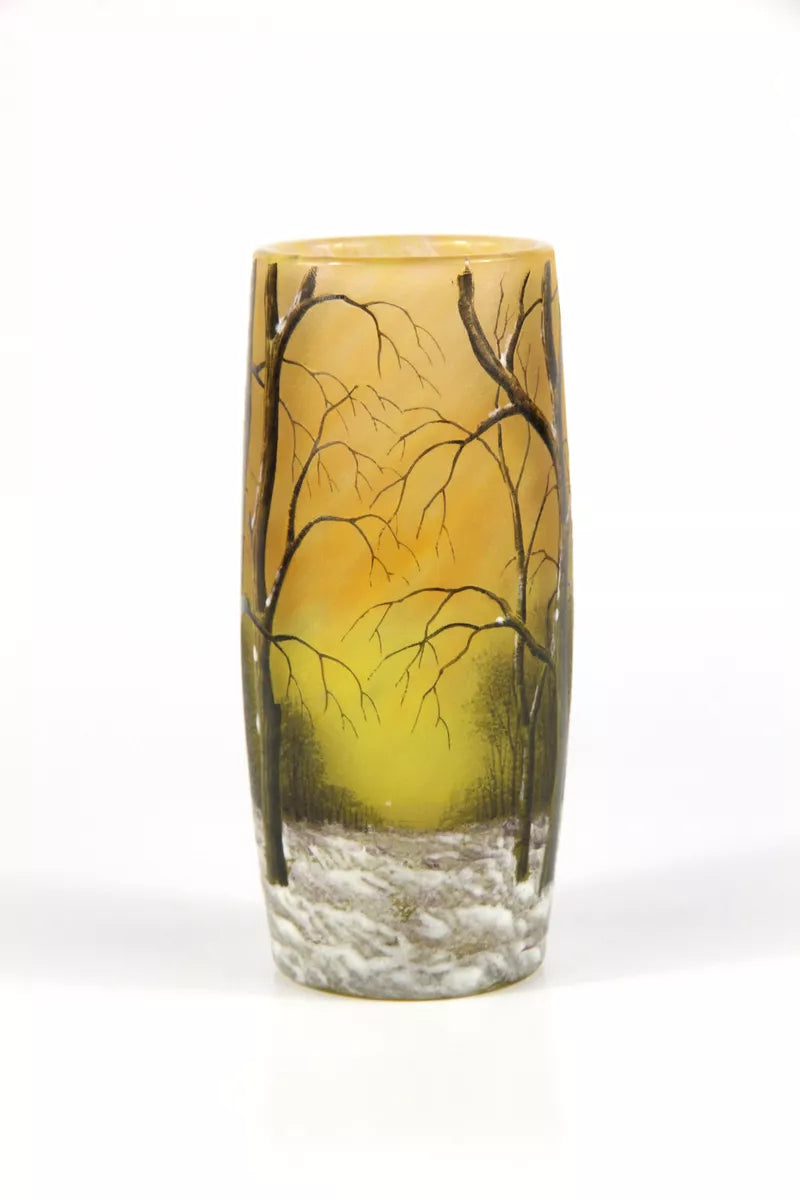 ドーム兄弟（ドームナンシー）冬の風景が描かれた花瓶