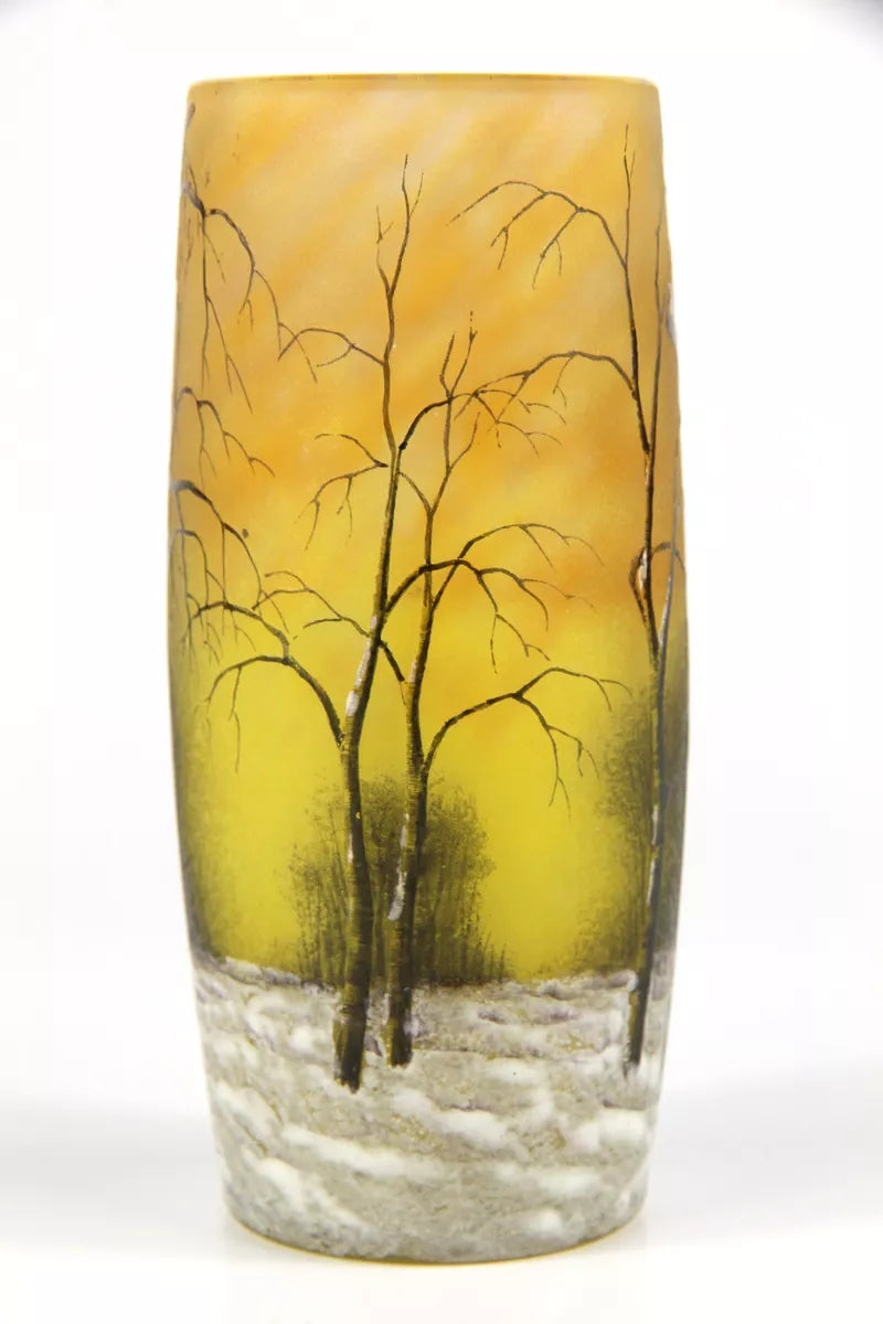 ドーム兄弟（ドームナンシー）冬の風景が描かれた花瓶