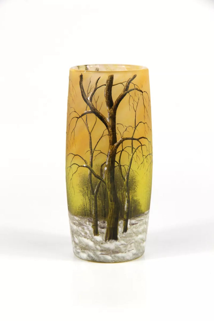 ドーム兄弟（ドームナンシー）冬の風景が描かれた花瓶