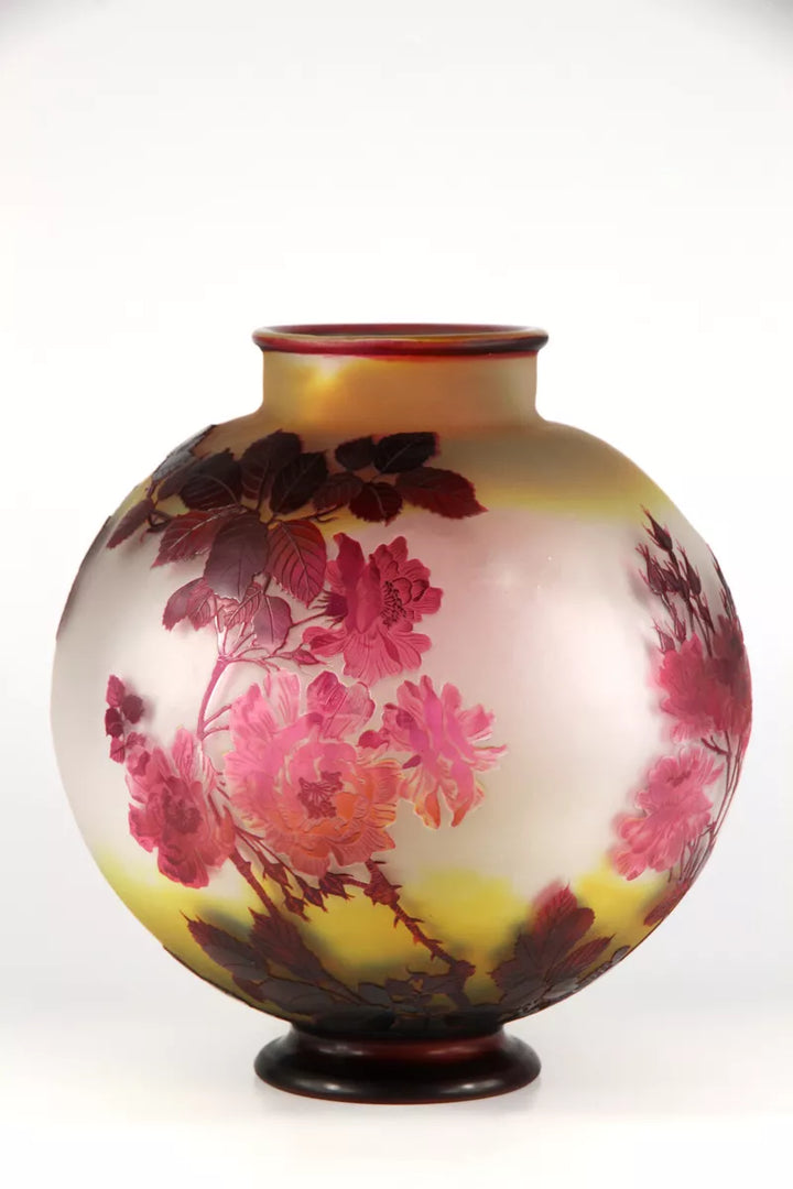 エミールガレ 薔薇の花が描かれた花瓶 – アンティークテーブルウェア