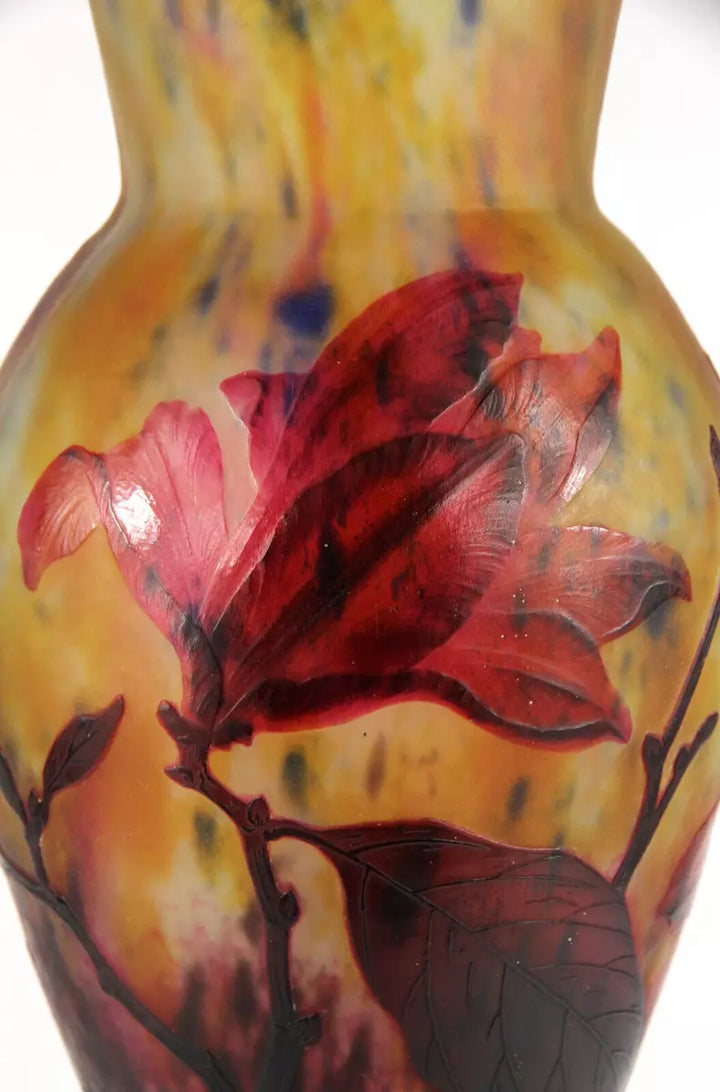 ドーム兄弟（ドームナンシー）マグノリア（木蓮）が描かれた花瓶