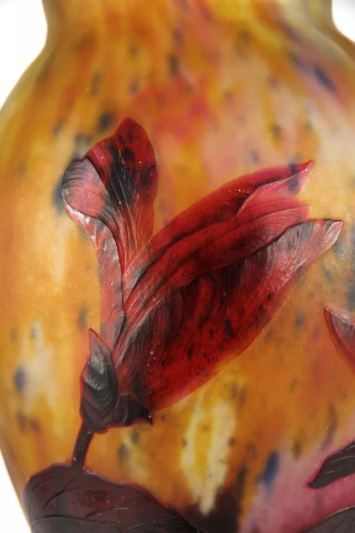 ドーム兄弟（ドームナンシー）マグノリア（木蓮）が描かれた花瓶