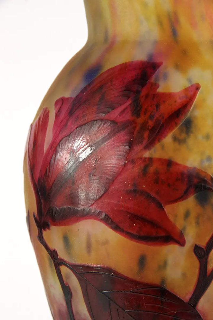 ドーム兄弟（ドームナンシー）マグノリア（木蓮）が描かれた花瓶