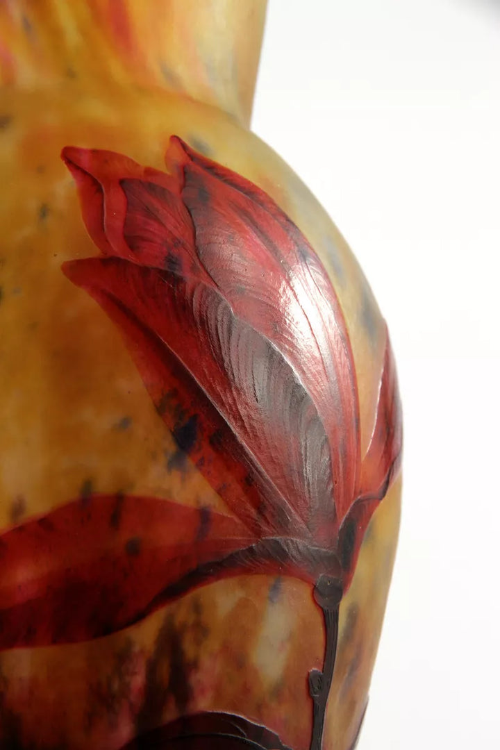 ドーム兄弟（ドームナンシー）マグノリア（木蓮）が描かれた花瓶