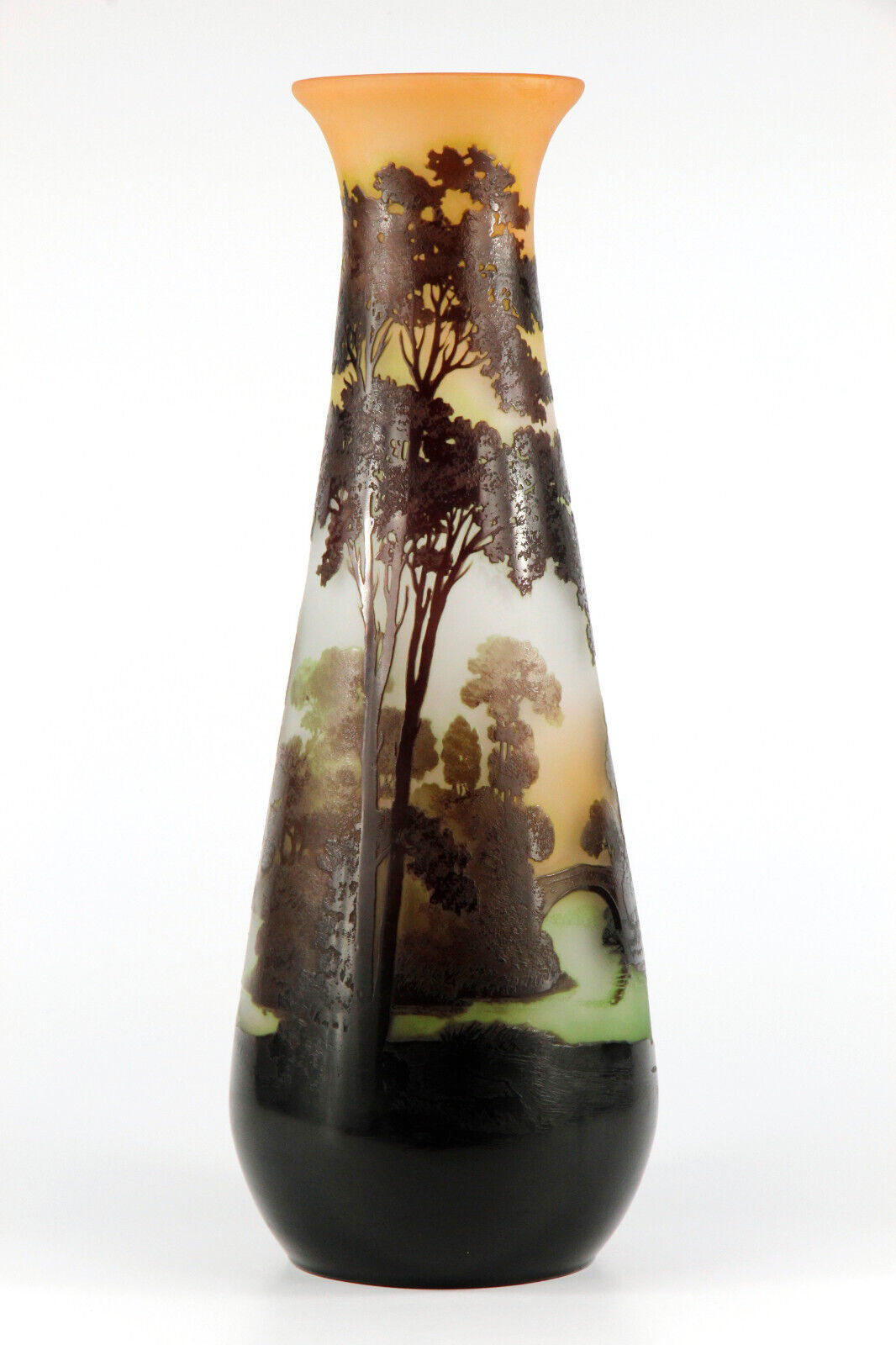 エミールガレ 湖水風景の幻想的な花瓶 アールヌーボー期の作品