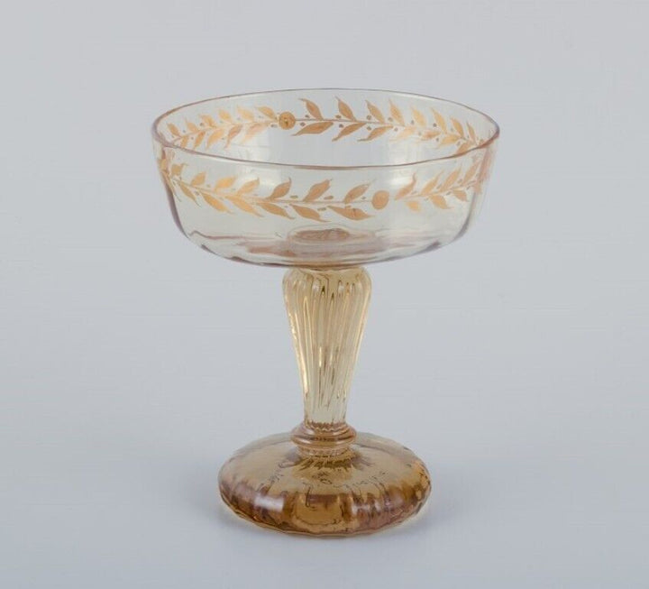 エミール・ガレ 初期作品　クリスタルグラス製シャンパンカップ2個、1870-1880年代