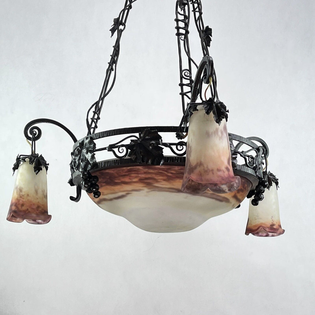 ミューラー兄弟 アールデコ調 シャンデリア 吊りランプ