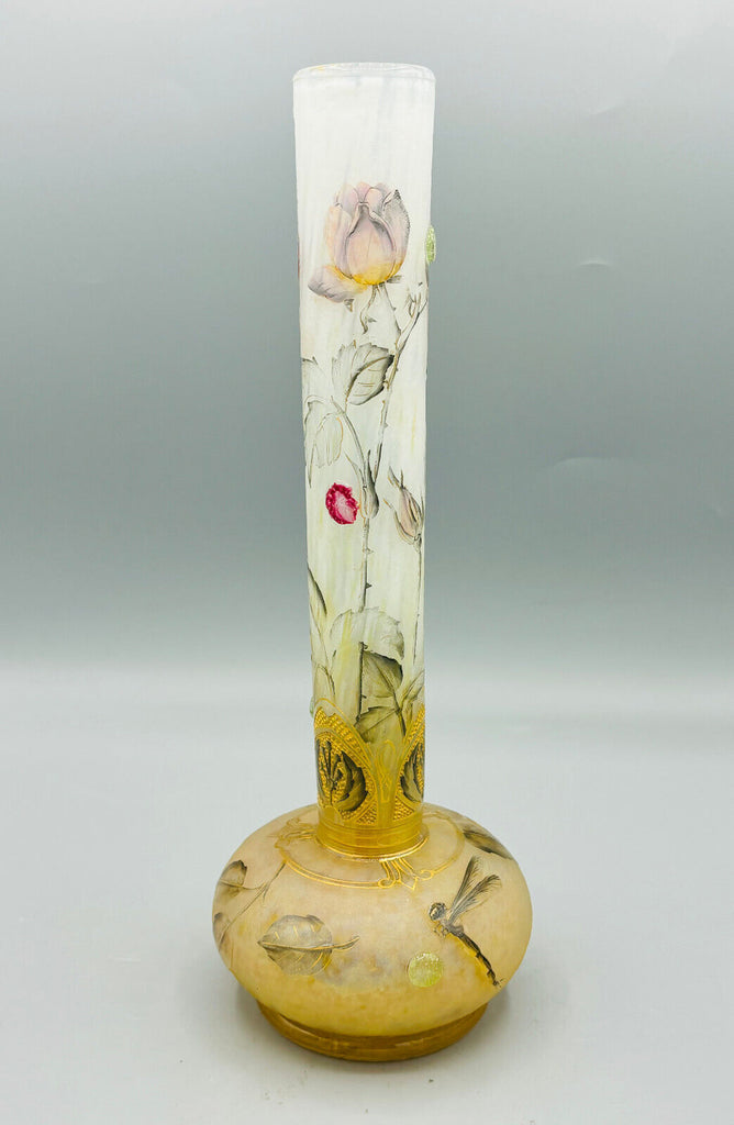 ドーム兄弟（ドームナンシー）バラとトンボが描かれた花瓶