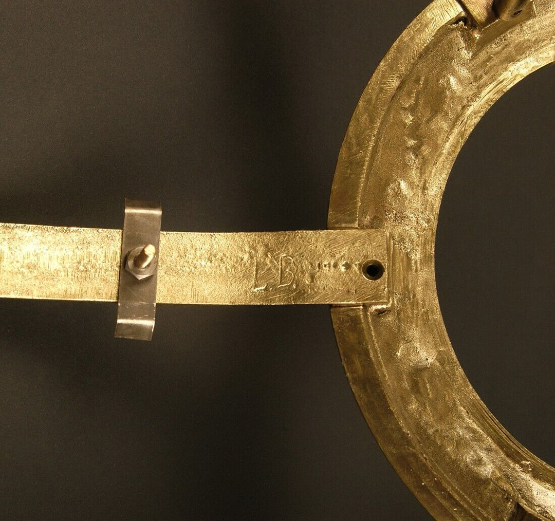 ラ・ラスレリー・ブリュッセロワーズ アールデコ調ブロンズとガラスの大型シャンデリア「ナクロクリスタル」