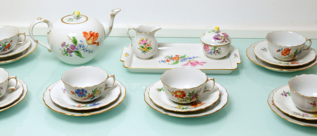 マイセン食器 ３つ花が描かれたティーセット（6人用）