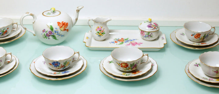マイセン食器 ３つ花が描かれたティーセット（6人用）