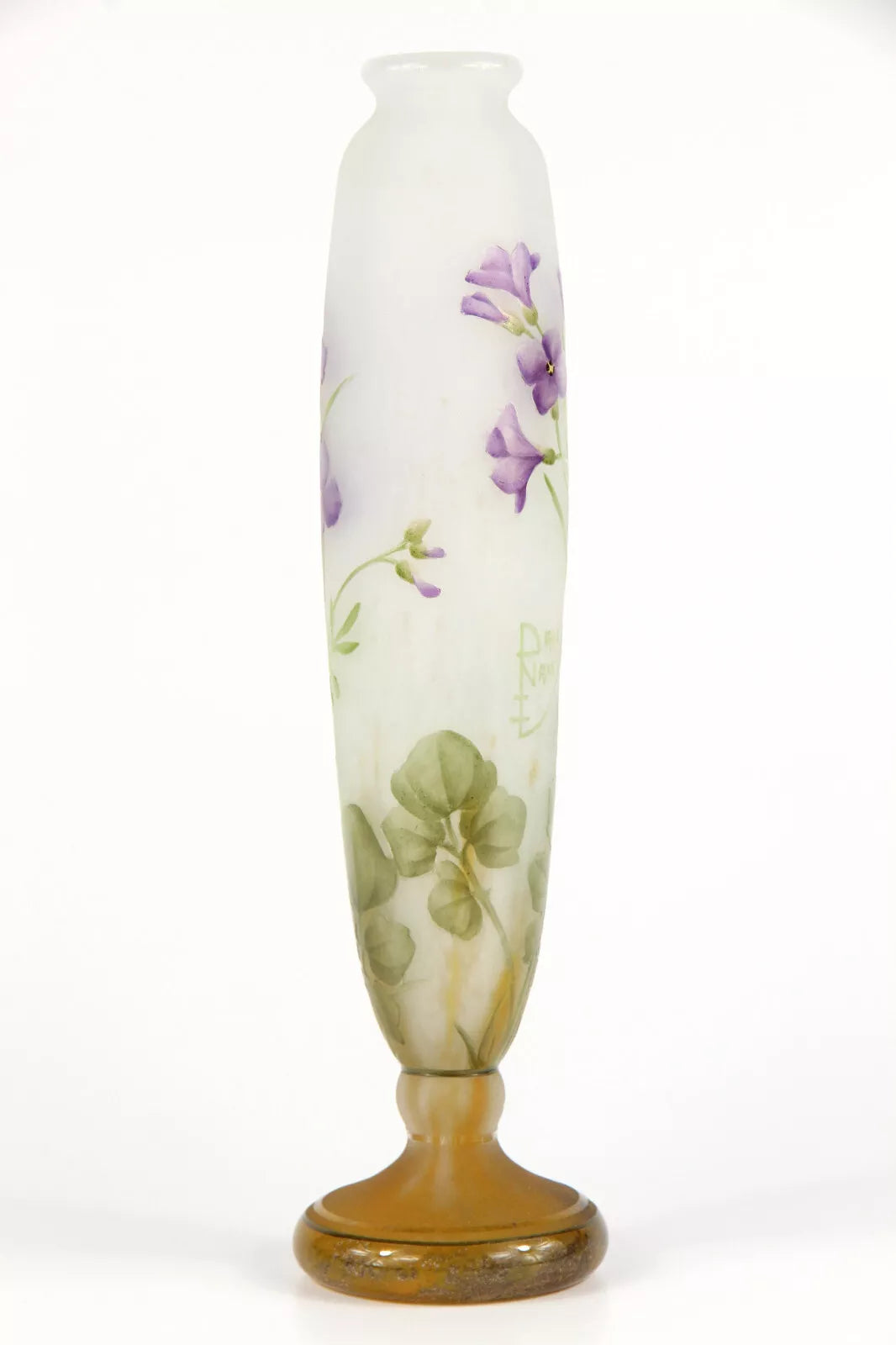ドーム兄弟(ドームナンシー/DAUM NANCY)紫なずなの中型花瓶 1900年代