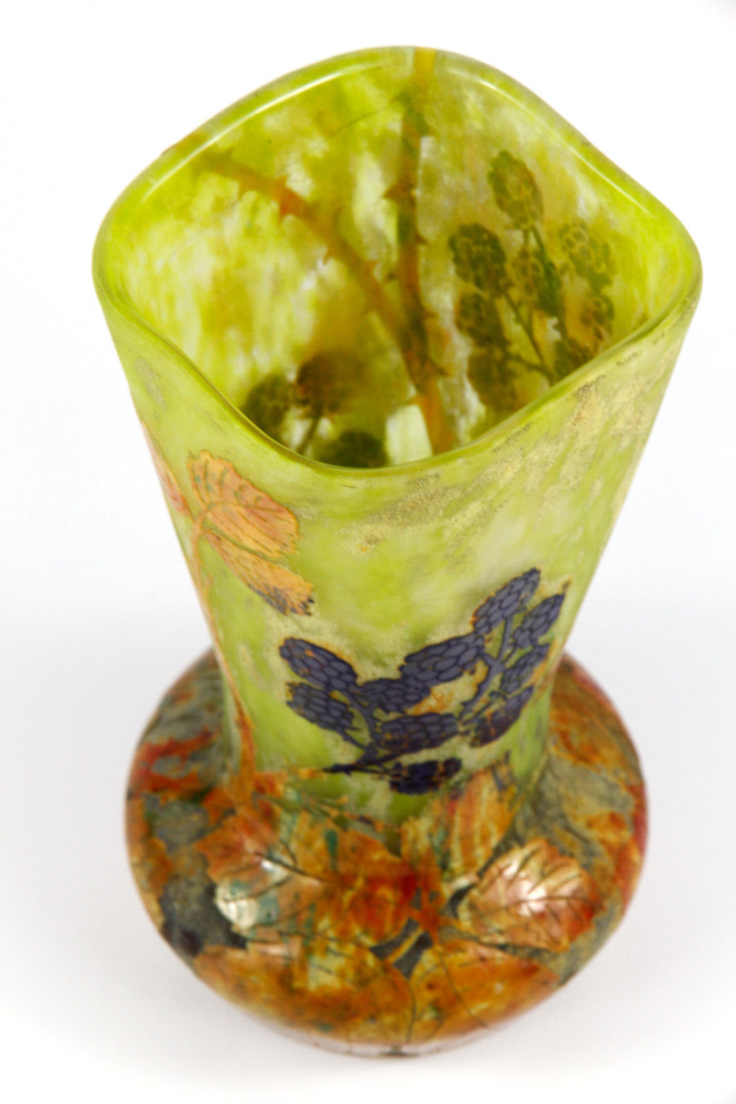 ドーム兄弟（ドームナンシー）ブラックベリーが描かれた花瓶 アール