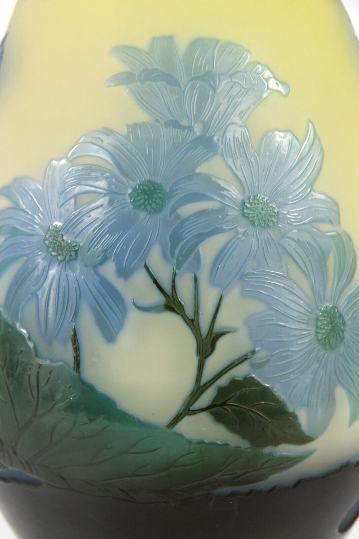 エミールガレ サイネリアの花が描かれた花瓶 アールヌーボー