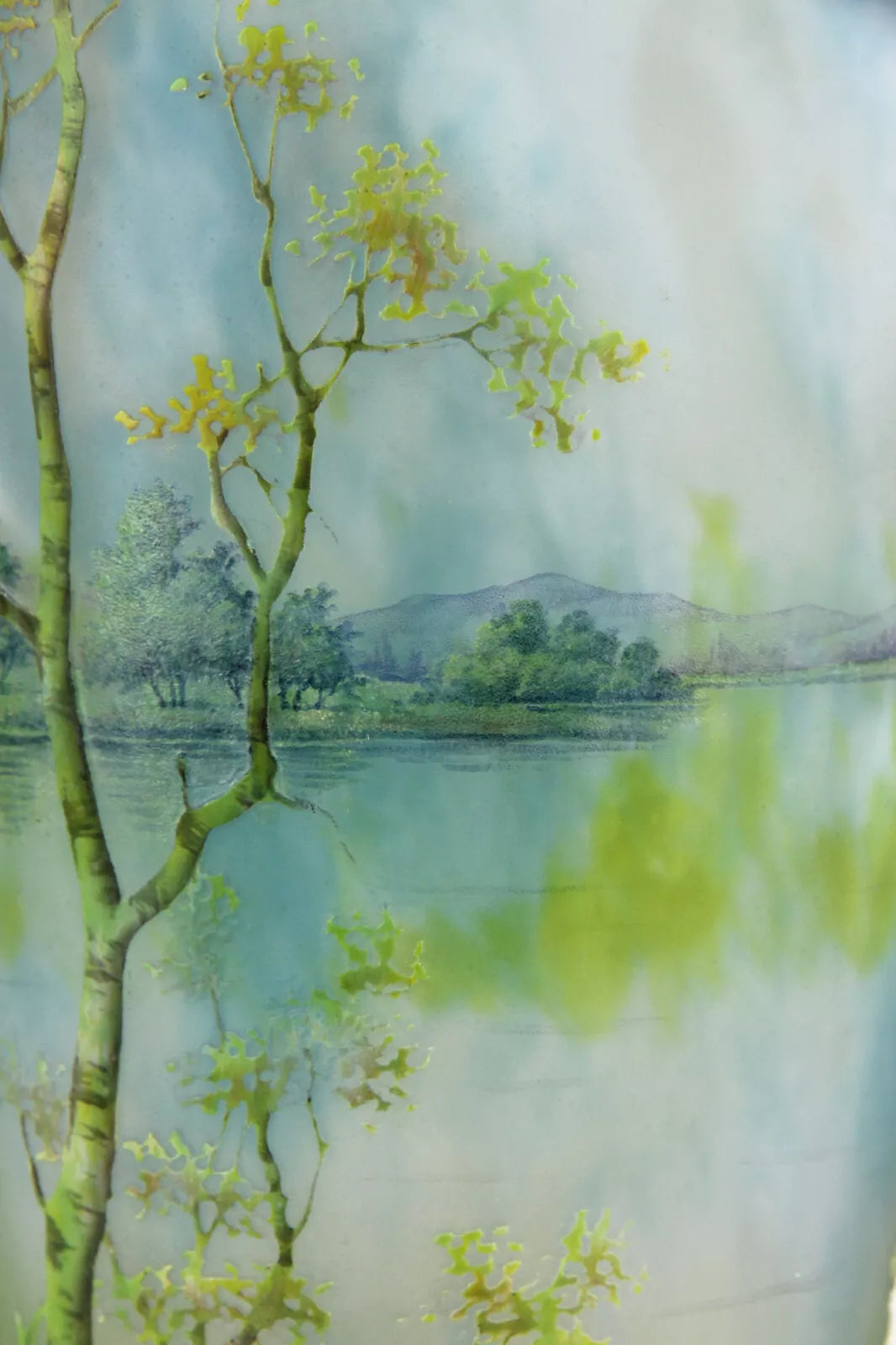 ドーム兄弟（ドームナンシー）山脈と川の風景が描かれた花瓶