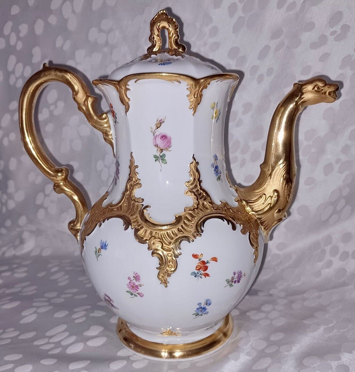 マイセン　Bフォーム食器セット  華麗な花が描かれたコーヒーセット 21点 ホワイト 1934年頃