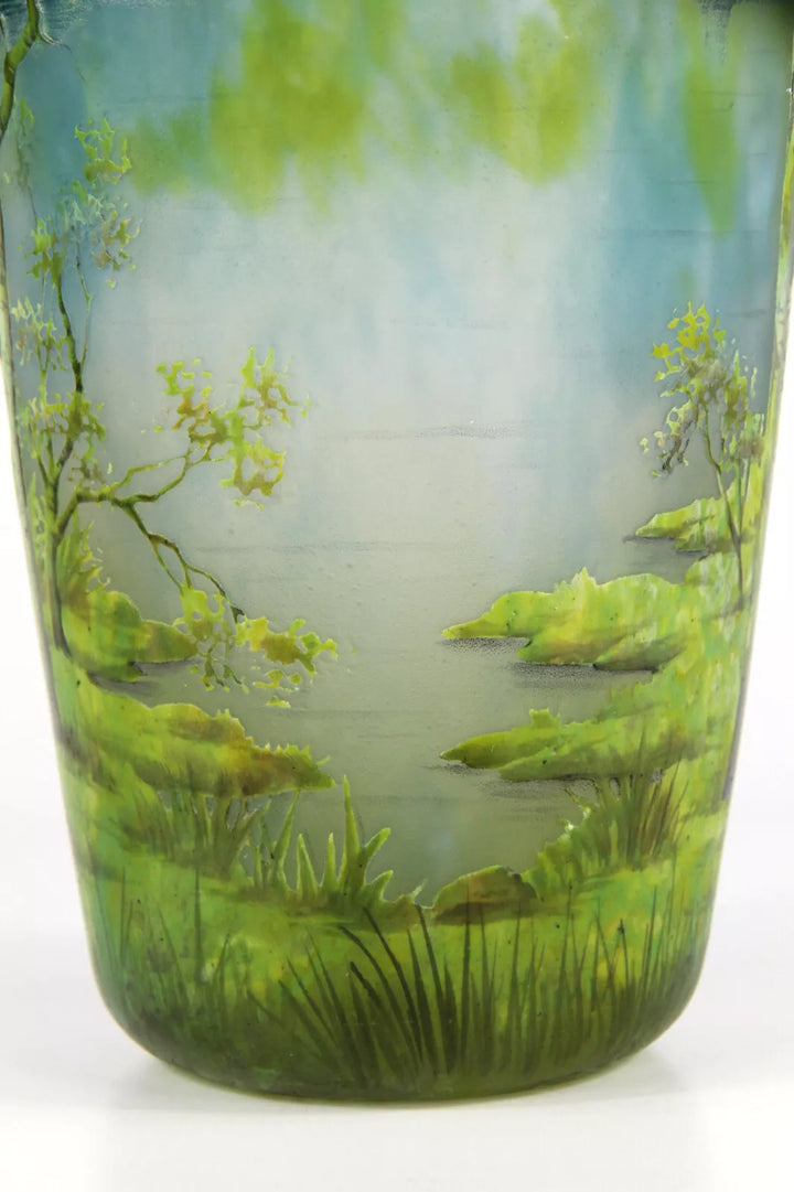 ドーム兄弟（ドームナンシー）山脈と川の風景が描かれた花瓶