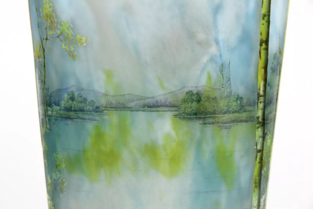 ドーム兄弟（ドームナンシー）山脈と川の風景が描かれた花瓶