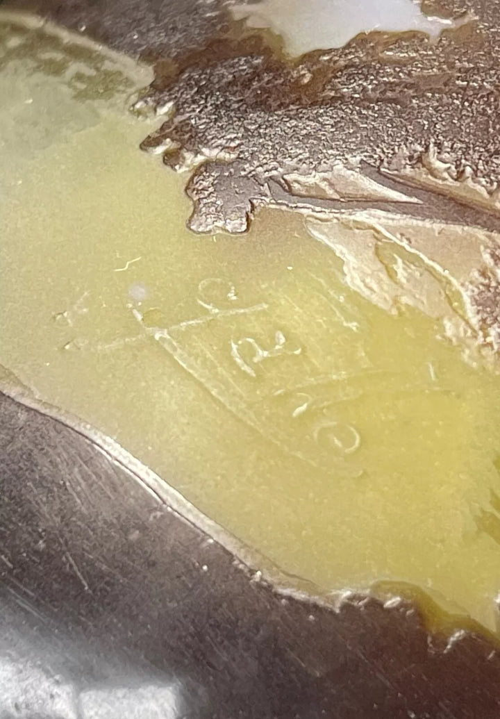 エミールガレ 山と湖の風景が描かれた一輪挿し バンジョー型花瓶