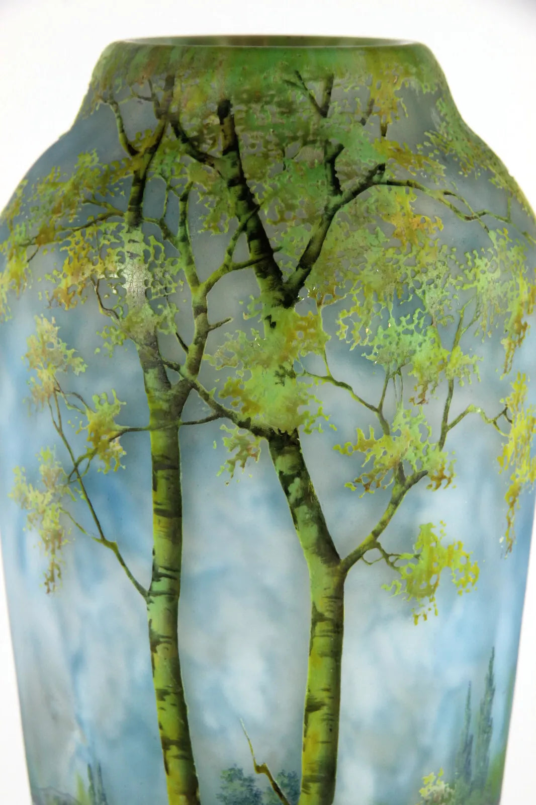 ドーム兄弟（ドームナンシー）山脈と川の風景が描かれた花瓶