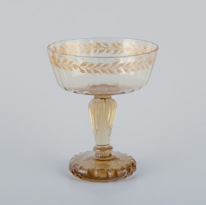 エミール・ガレ 初期作品　クリスタルグラス製シャンパンカップ2個、1870-1880年代