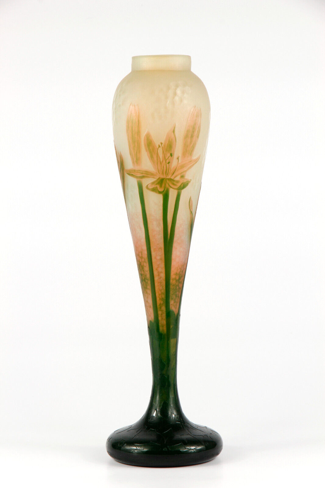 ドーム兄弟（ドームナンシー） アイリス・ルテニカの花の花瓶　アールヌーボー時代の作品