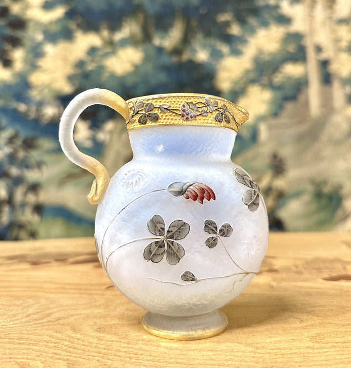 ドーム兄弟（ドームナンシー） 蓮華の花とクローバーの水差し　アールヌーボー時代