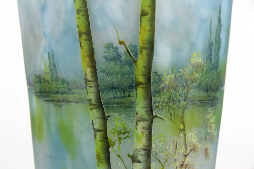 ドーム兄弟（ドームナンシー）山脈と川の風景が描かれた花瓶