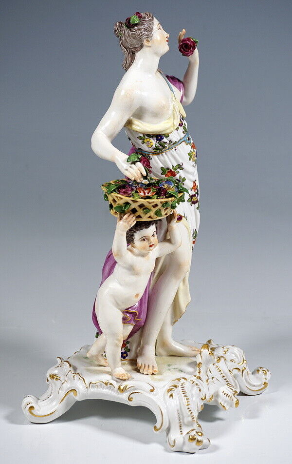 マイセン 人形 アレゴリー 春 J.FR.エーバーライン No.674 1860年頃