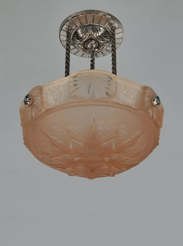 ミューラー兄弟&PETITOT フランス製アールデコペンダントシャンデリア（天井照明）1930年代
