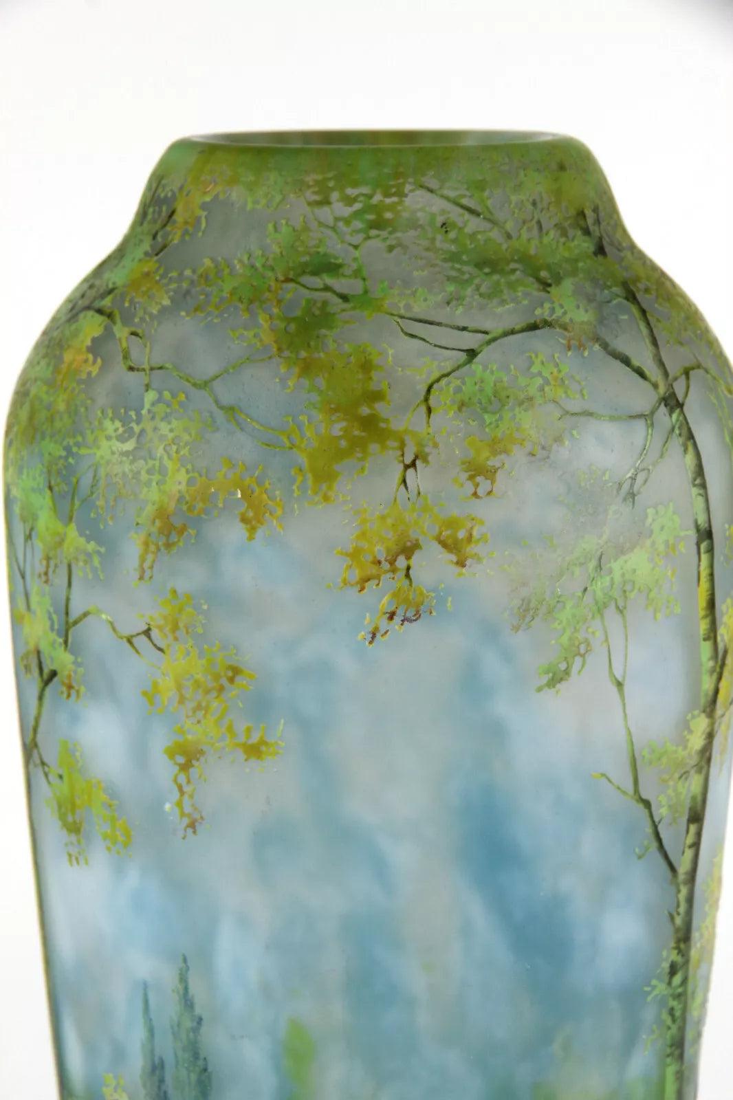 ドーム兄弟（ドームナンシー）山脈と川の風景が描かれた花瓶