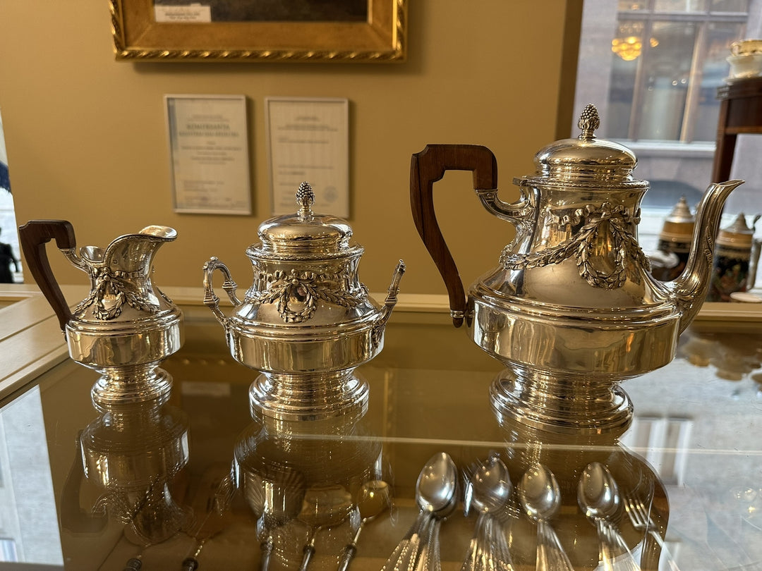 テタール製　純銀スターリングシルバースリーピースコーヒーセット　フランス 20世紀の作品