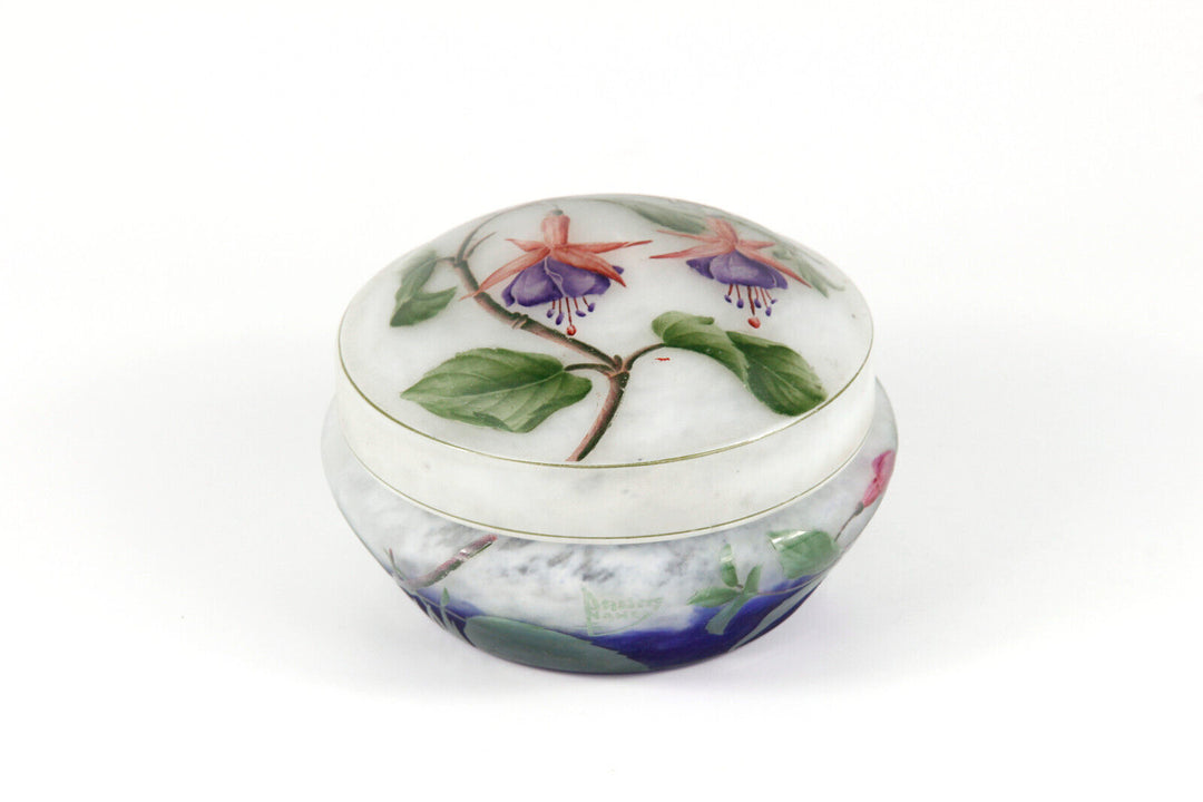 ドーム兄弟（ドームナンシー）フクシアの花が描かれた小物入れ（ボンボニエール） 1910年頃