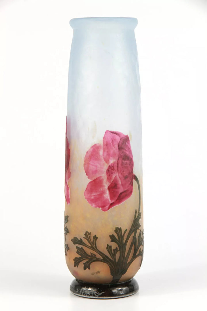 ドーム ナンシー ヒナゲシ文花瓶 ひなげし ミニチュア 花器 アールヌーボー ドーム ナンシー ヒナゲシ文花瓶 ひなげし ミニチュア 花器